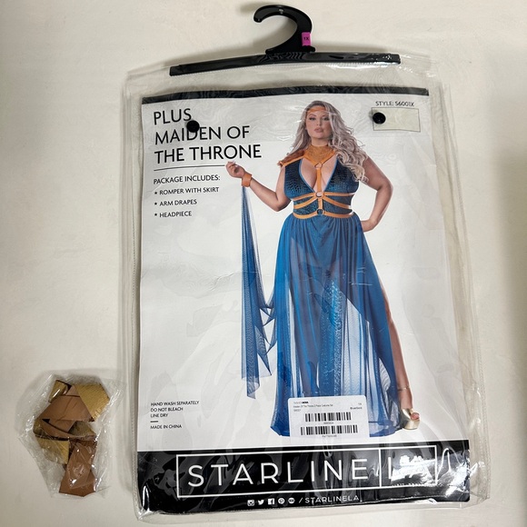 Maiden Of The Throne Costume Set - Turquoise/Tan - Picture 8 of 9
